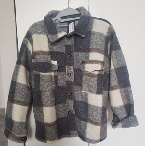 Nasty Gal plaid fleece shirt / jacket